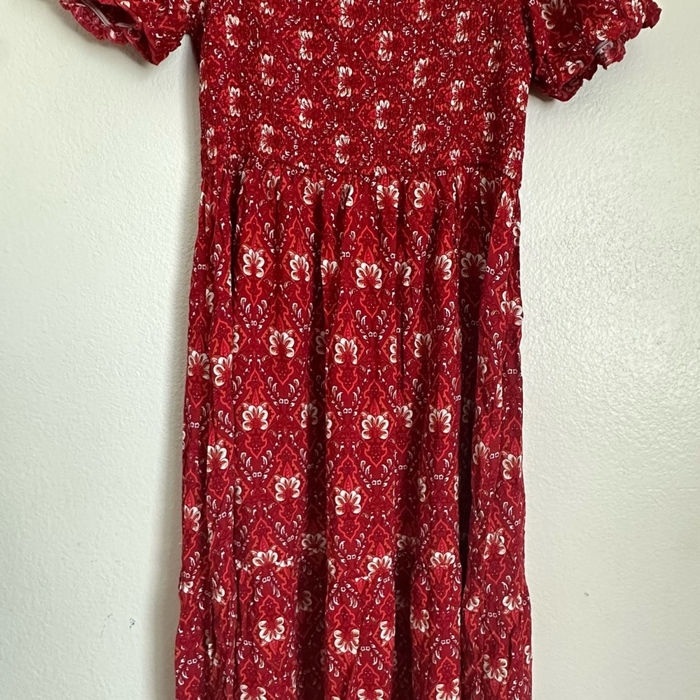 ZESICA Women's 2023 Summer Boho Floral Print Square Neck Ruffle Maxi Dress Sz(L) - Picture 4 of 10